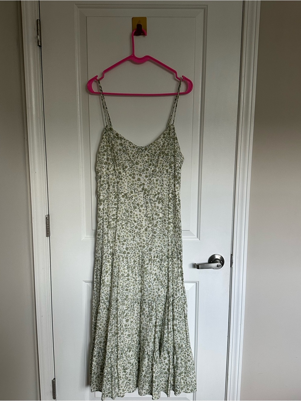 Trixxi Light Green Floral Spaghetti-Strap Maxi Dress